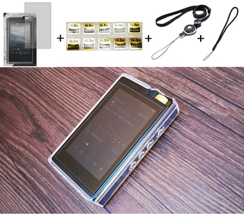 

Clear Crystal TPU Protective Skin Case Cover For Lotoo Paw Gold Touch With Front Screen Protector Tempered Glass