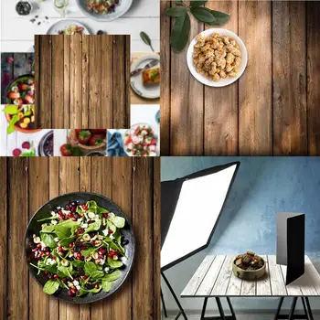 

60x60cm Retro Wood Board Texture Photography Background Backdrop Cloth Studio Video Photo Backgrounds Decoration Props For Food
