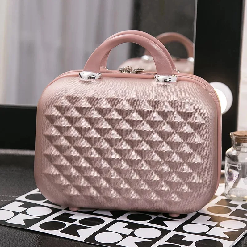 Rose Gold Маленькая дорожная сумка для девочек, чехол для костюма, милый детский чехол для багажа, жесткая коробка, дорожная одежда для выходных, органайзер для туалетных принадлежностей, аксессуары - Цвет: Rose Gold