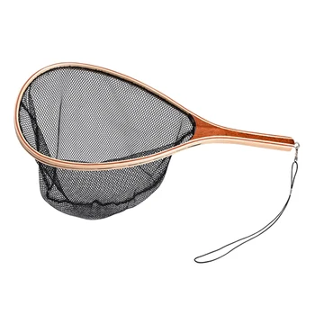 

Fly Fishing Landing Net Catch and Release Net Fish Net Wooden Landing Net