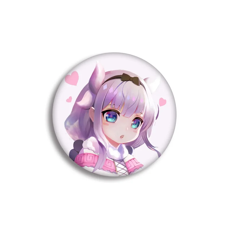 see chart 1 шт. 58 мм Kobayashi-san Chi no Maid Dragon KannaKamui супер милые девушки косплей использовать DIY значки акриловые значки брошь - Окраска металла: see chart