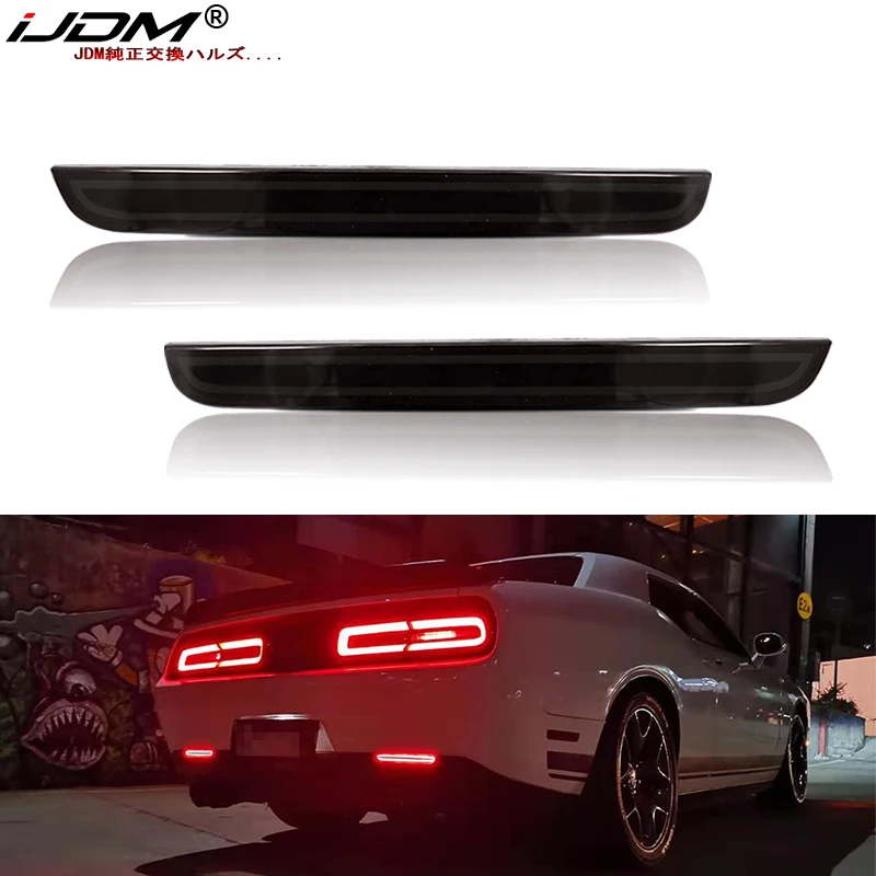 IJDMTOY Red Rear Bumper Reflector Lenses - Compatible With Mazda 3, 5, 6 - Left & Right Set - View #7