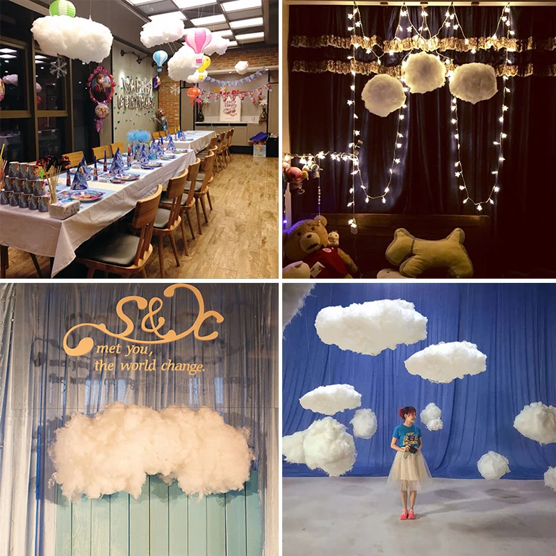 NOLITOY Simulated Cotton Clouds 4pcs Simulated Clouds Party Supplies Cotton  3D Tree Wedding Decor