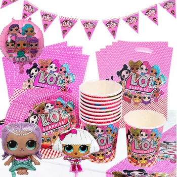 

LOL Dolls Surprise Birthday Party Theme Decoration Supplies Holiday Cup Plate Spoon Cake Stand Activity Event Kids Gifts 002