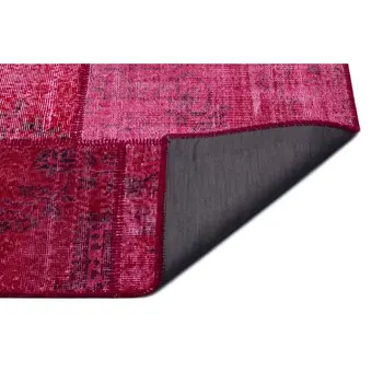 

Handmade Red Vintage Overdyed Patchwork Area Rug 160x230 Cm-5'3''X7'7''