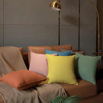 

30x50/45x45/55x55cm simple solid color cotton linen cushion cover square/rectangle pillowcase waist pillow cover for backrest