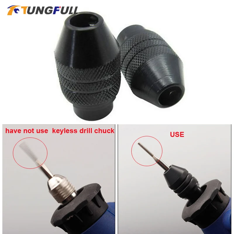 Tungfull Dremel Accessori Piccolo Mandrino Per Trapano Smerigliatrice Elettrica Mandrino Universale Mini Trapano Elettrico Mandrino Per Macchina Per I