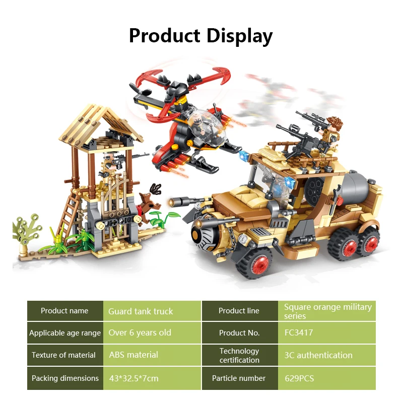 629PCS Legoing Tanker Truck Building Blocks Helicopter Mini Toys Figure Vehicle Aircraft Boy Educational Block Military  Bricks