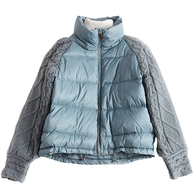 New Baseball Down Jacket Women Short White Duck Down Outwear Loose Casual Coat Ultra Light Down Jackets Over Size