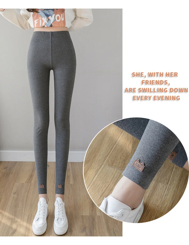 nike leggings INITIALDREAM Keep Warm Thick Velvet Winter Leggings Women 2021 Solid Color Slim Large Size Cotton Pants Female Outwear best leggings for women