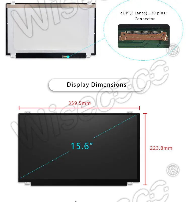 Wisecoco 15,6 дюймов FHD 1920X1080 ips ЖК-дисплей NV156FHM-N42 тонкий Edp 30 контактов матовый ЖК-экран для ноутбука HDMI плата контроллера