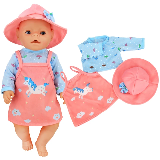 16-18 inch Doll Clothes Accessories Include Dress,Romper,Outfits and Hats fit 43cm Newborn Baby Zapf Doll, Nenuco Dolls Clothing 18-71