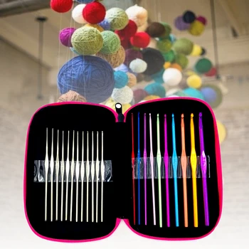 

100pcs Crochet Color Aluminum Crochet Set Metal Crochet Sewing Tools Yarn Knitting Needles DIY Sewing Tools
