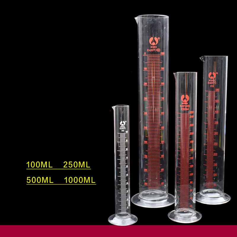 유리 눈금 실린더 스트레이트 측정 컵, 100ml, 250ml, 500ml, 1000ml