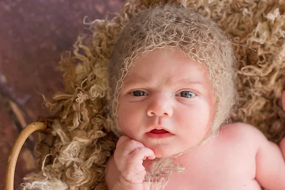 Newborn Baby Mohair Crocheted Hats Soft Hats Baby Shooting Photography Props Infant Accessories Various Colors