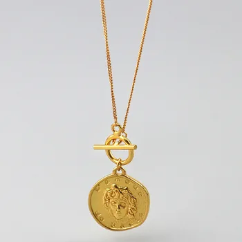 

Coolkala 2020 new fashion sterling silver creative figure statue golden necklace elegant luxury girl jewelry