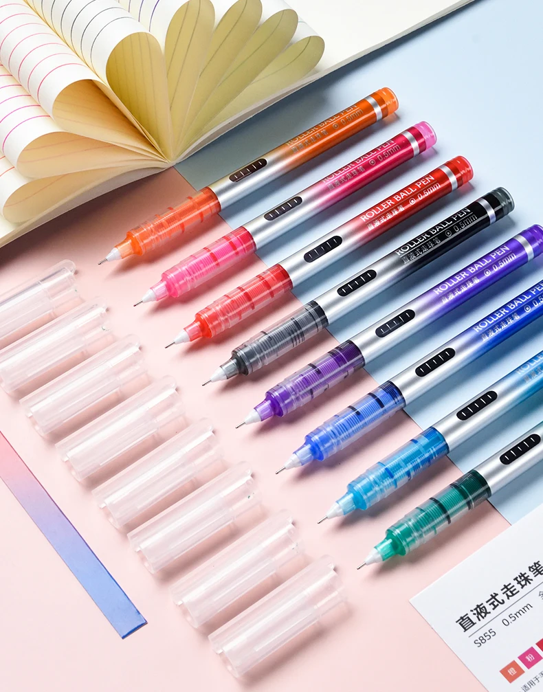 8pc/Pack Deli Color Roller Pen 0.5MM Gel Pens Straight