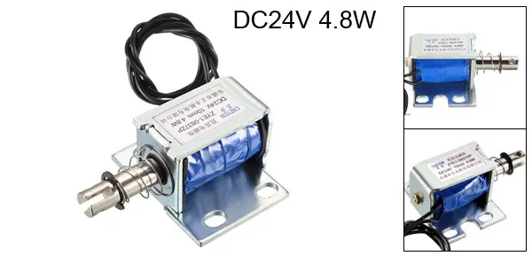 DC24V 40g 10mm Uxcell 1 шт. пуш-ап Тип соленоид Электромагнит постоянного тока 5/6/12/24/36/48V 40/200/800g 0,8/21N 10 мм открытая рамка Тип прямолинейного движения с хорошим качеством - Цвет: DC24V 40g 10mm