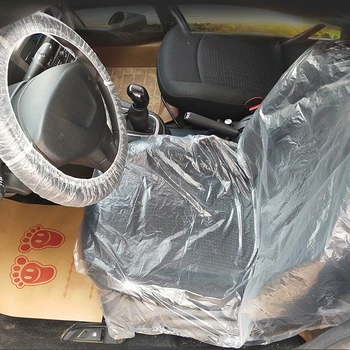 

100pcs Car Disposable Seat Plastic Seat Cover Anti-fouling Anti-dirty Dustproof Seat Cushion Cover Car Interior Supplies