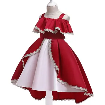 

D0079 Tutu Embroidery Princess Baby Girl Dress 2020 Spring Party Wedding Easter Day Kid Dress For Girl Wholesale Child Clothes
