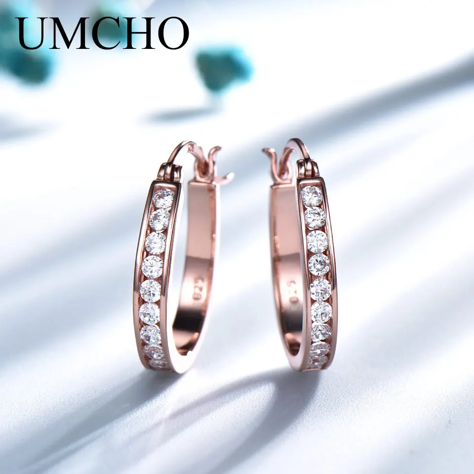 Cena UMCHO srebro 925 klipsy dla kobiet Morganite Gemstone Wedding elegancka biżuteria zaręczynowa walentynki prezent