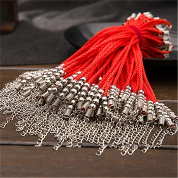 

50 pieces/lot men and women couple bracelet hand rope Handmade beaded alloy four bead red rope bracelet can be adjusted luckly