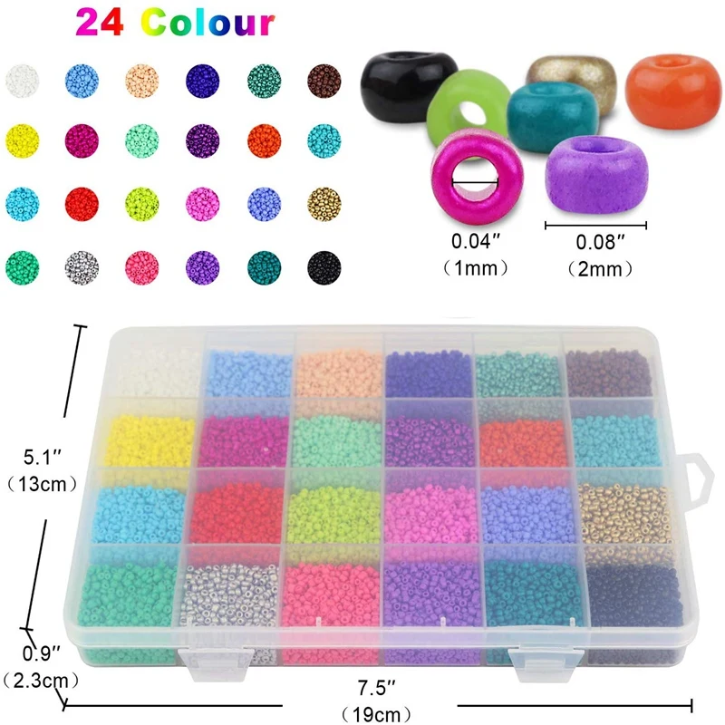 24 Colors 9600 Seed Beads 4mm Tube Beads Small Glass Craft Pony Beads for Embroidery DIY Crafting Jewelry Making Opaque Color Beads Include 2 Elastic Crystal Strings 24 Colors 9600 Seed Beads 4mm Tube Beads Small Glass Craft Pony Beads for Embroidery DIY Crafting Jewelry Making Opaque Color Beads Include 2 Elastic Crystal Strings