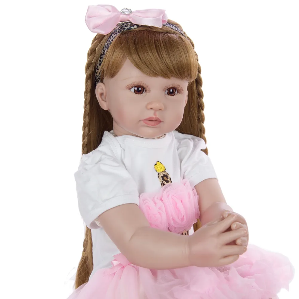 60 см Силиконовые Reborn Baby Doll игрушки для детей девочек Bonecas 24 дюйма принцесса Младенцы винил малыш живой Bebe подарок на день рождения