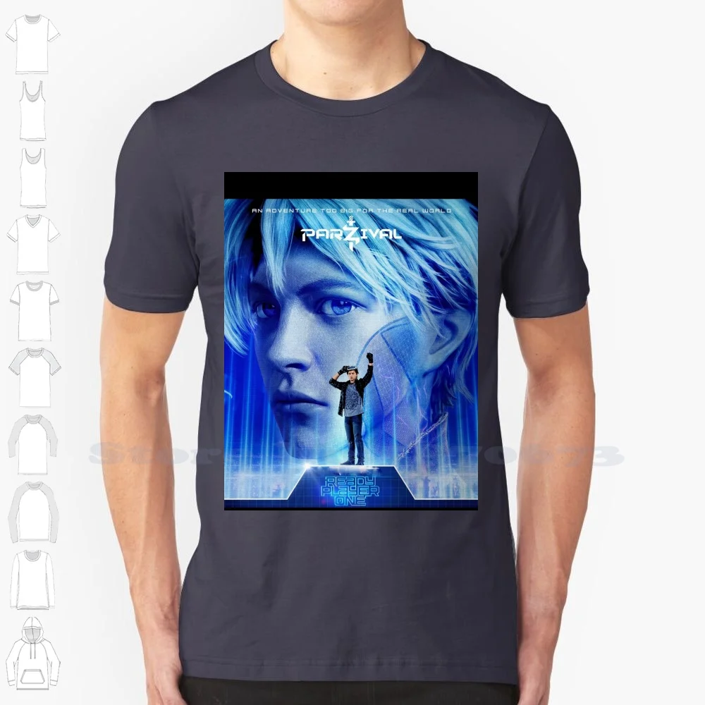 Parzival Ready Player One Characters Maglietta Bianca Nera Per Uomo Donna Film Romanzi Azioni Scienza Fictions Adventures Ready