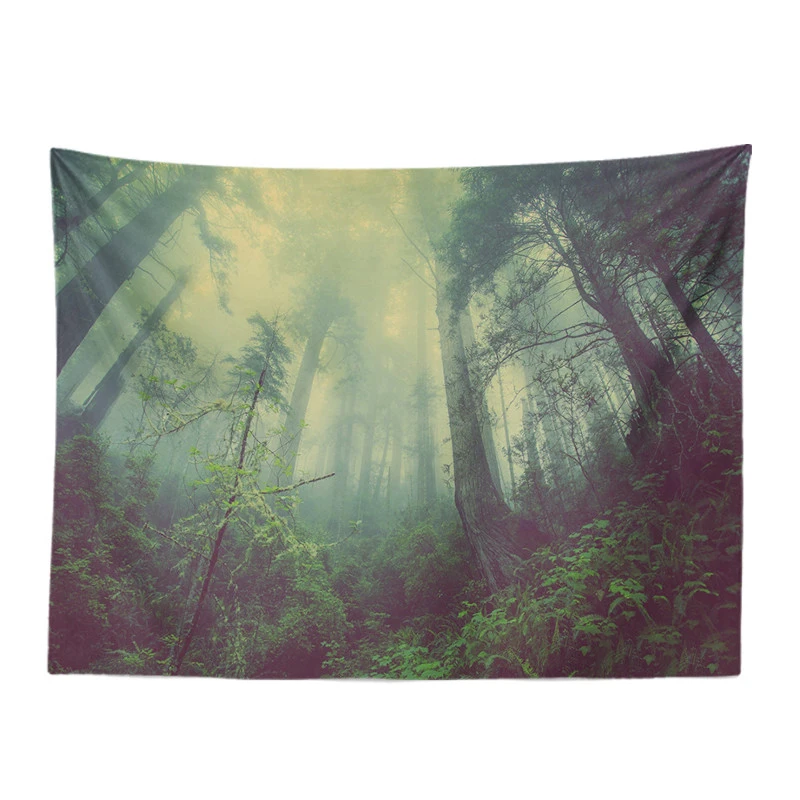 

Custom Dream Tapestry Forest Lake Water Maple Leaf Nature Landscape Wall Hanging Living Room Decoration Polyester Large Yoga Mat