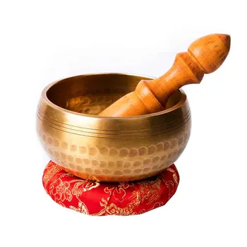 

Copper Chakra Healing Relaxation Home Decor Tibetan Buddhist With Mallet Silent Mind Ornament Promotes Peace Singing Bowl Set