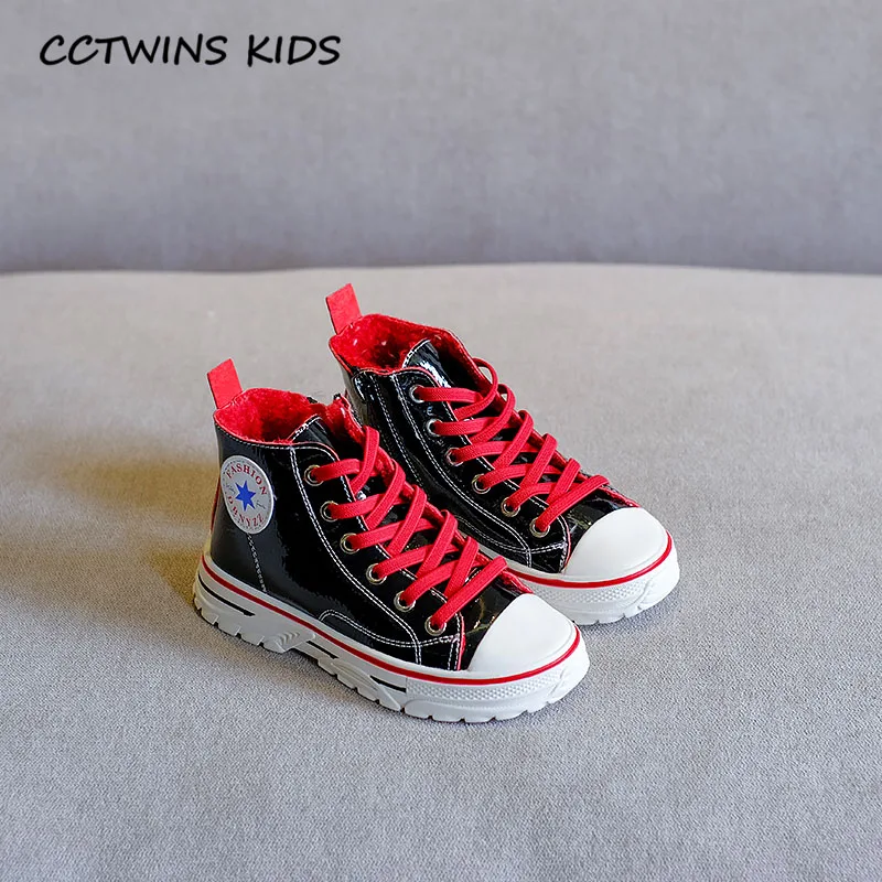 CCTWINS/детская обувь; коллекция года; Сезон Зима; модная спортивная обувь для маленьких девочек; высокие кроссовки для мальчиков; Детские повседневные кроссовки; FH2656 - Цвет: Thin Red