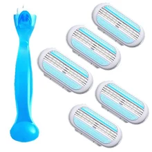 Женский сменный ручной инструмент для удаления волос, 3 слоя, ручная Ручка для бритья, лезвия для ног/для удаления волос