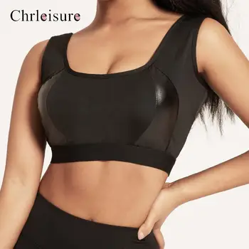 

Sexy Push Up Bra Women Hollow Out Black Bralette Jogging Push Up Bra Leather Patchwork Lingerie Feminina
