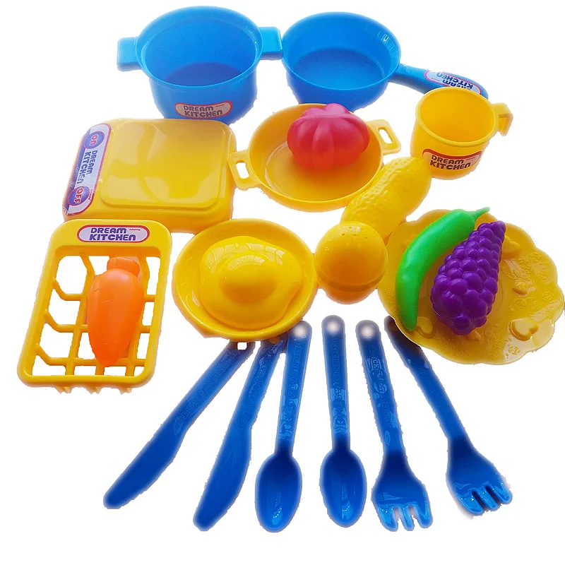 21 Pieces Children Play House Model Kitchen Toy Kids Cooking Kitchenware Tableware Set AliExpress Amazon