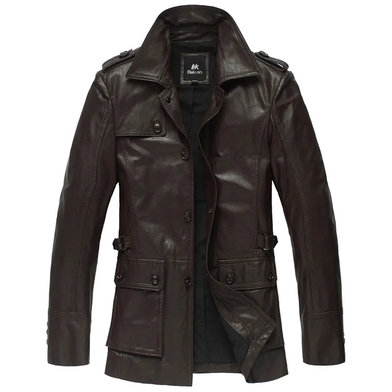Genuine Leather Jacket Autumn Winter Men Goat Skin Coat Clothes 2019 Streetear Windbreaker Plus Size Erkek Mont 6811 | Мужская одежда