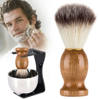 

Men Shaving Set Beard Shaving Brush Stainless Steel Soap Bowl with Brush Holder Great Beard Shaving Gift Set for Men Dro