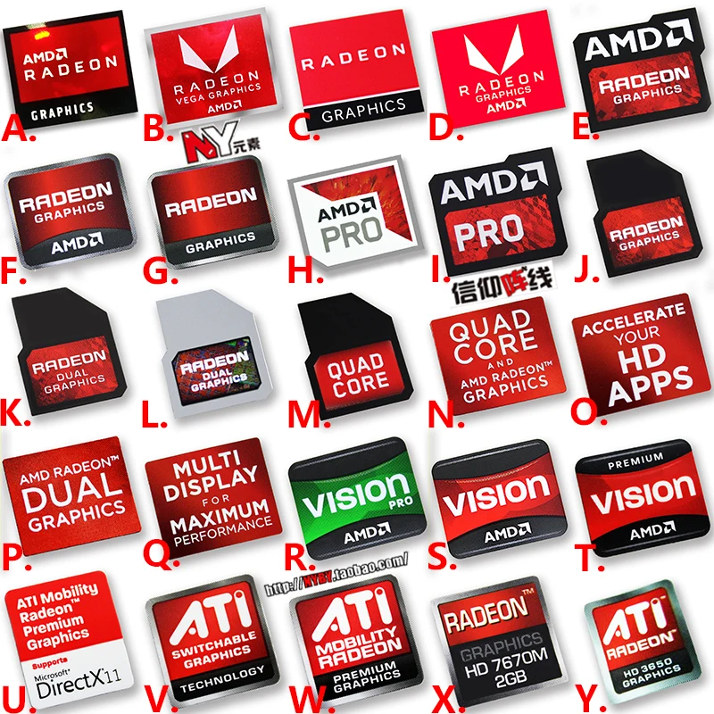 Видеокарта AMD RX VEGA ATI Мультиэкран HD уникальный crossfire наклейка этикетка с логотипом