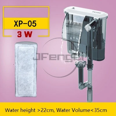 XP05 flow 180L h Аквариумный фильтр бесшумный водопад 3 в 1 фильтр для аквариума XP09 масляная пленка водопад небольшого размера внешний подвесной воздушный насос - Цвет: XP05 flow 180L h