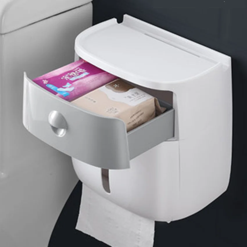 CW_ Portable Bathroom Toilet Paper Holder Tissue Box Dispenser Case Storage Char 