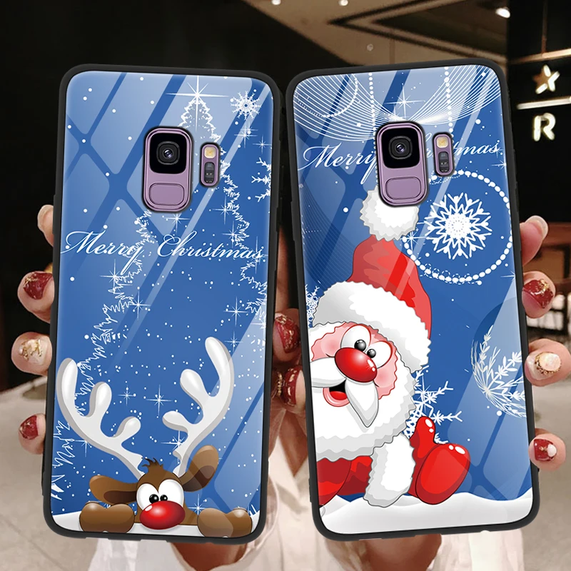 

Happy New Year Case FOR Samsung Galaxy A50 A70 A30 A40 A7 A9 A6 A8 S10 S9 S8 Note 8 9 10 J6 J4 Plus 2018 M10 Tempered Glass Case