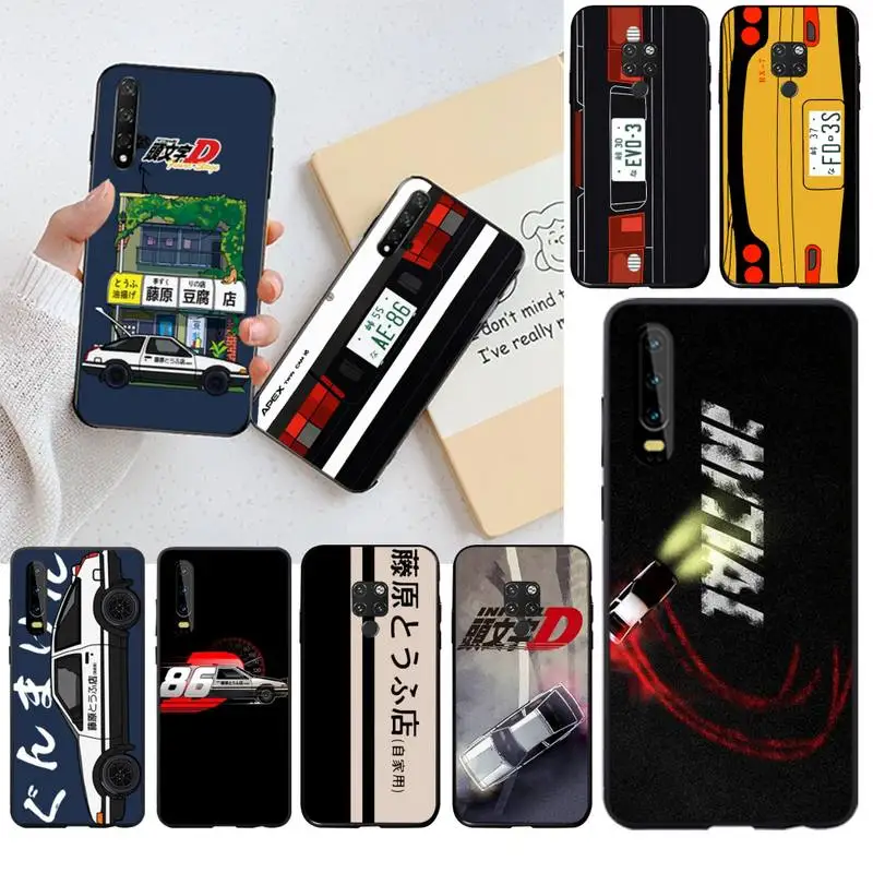HPCHCJHM INITIAL D AE86 Coque Shell Phone Case for Huawei P30 P20 lite Mate 20 Pro P Smart 2019 prime | Мобильные телефоны и