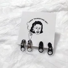 KingDeng Серьги Стержня Молния Панк Персонализированные Ретро Ювелирные Изделия Готические Женщины Моды Подарки Черный Маленькая Серьга Симпатичные Партии Ins Cool