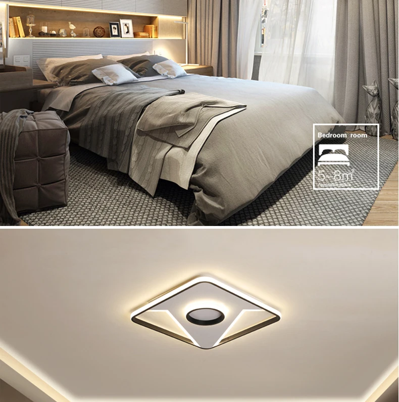 Chandelierrec AC90v-260v, современная светодиодная люстра, освещение для гостиной, спальни, крытые низкие потолки, люстра для дома
