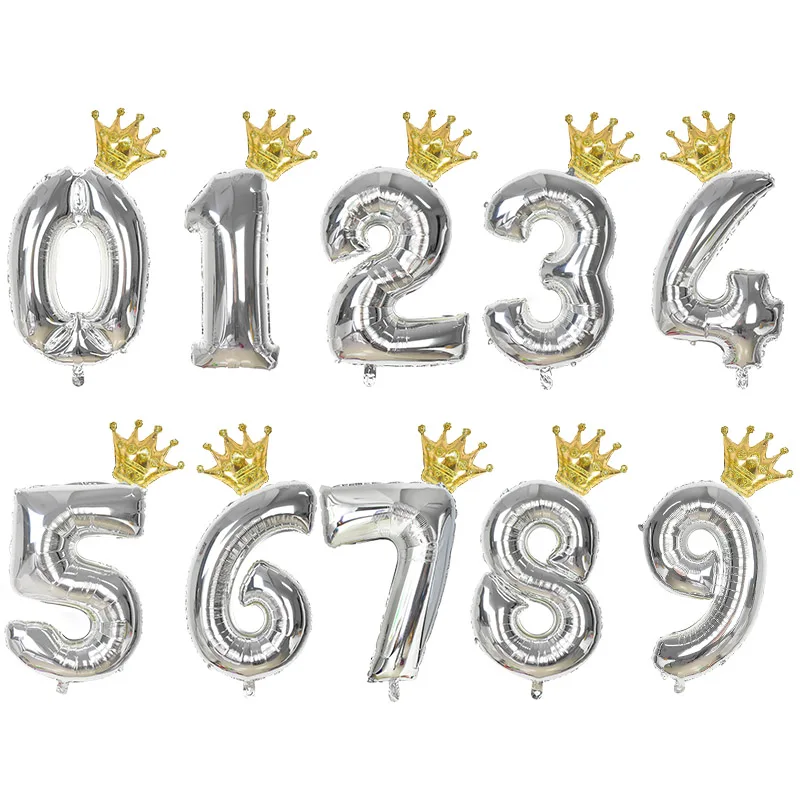2 Stück 32 Zoll Regenbogen-Zahlen-Folienballons mit Krone für Kinder, Jungen, Mädchen, 1. Geburtstag, Party-Dekorationen, Roségold-Figuren, Globos – Detail 14