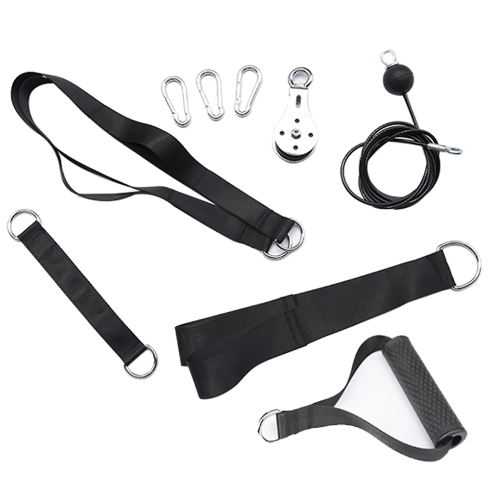 

Fitness DIY Pulley Cable Machine Attachment System Arm Triceps Blaster Hand Strength Trainning Home Gym Workout Equipment