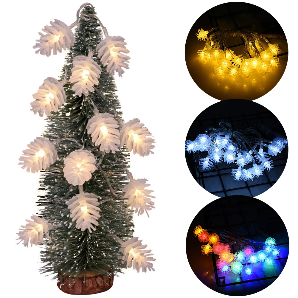 

Pine Cones LED String Lights Christmas Tree Decorations LED String Battery Operated Fairy Light for Home Warm Wedding Party Lamp