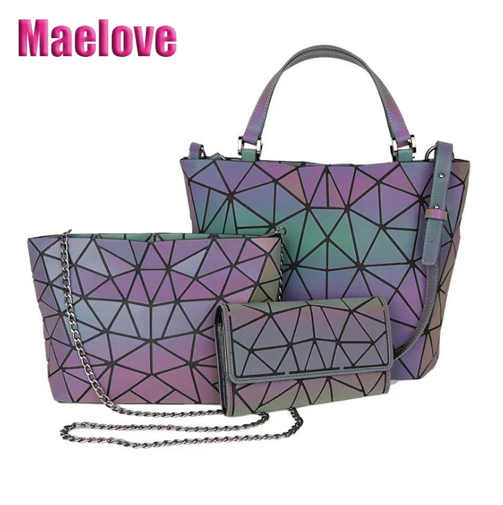 Maelove NEW geometric wallet New Fashion handbag Geometry female Laser  Clutch purse luminous wallet Free Shipping - AliExpress
