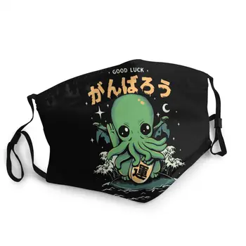 

Good Luck Cthulhu Cuttlefish Men Women Reusable Mouth Face Mask Anti Haze Dustproof Mask Protection Mask Respirator Mouth Muffle