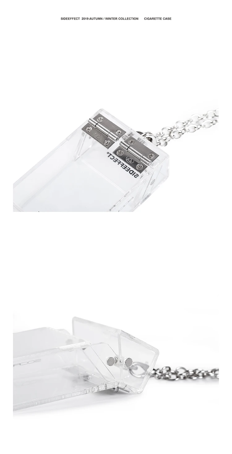 Акриловый прозрачный чехол для сигарет "SOCIAL PHOBIA II" на шею с цепочкой, держатель для 20 сигарет, декоративная Клубная портативная коробка для хранения